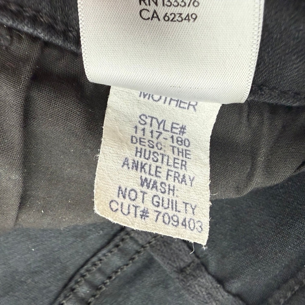 Mother‎ The Hustler Ankle Fray Jeans Womens 29 Black Excellent Not Guilty - Picture 7 of 9